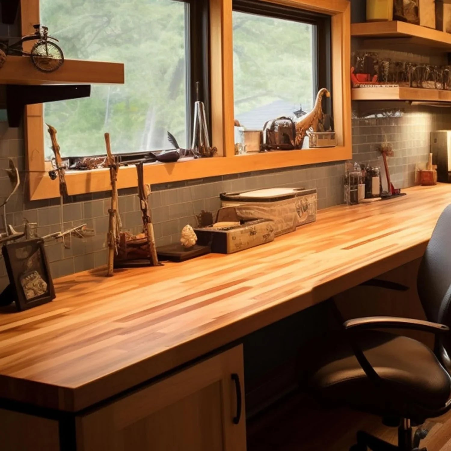 Butcher Block Counter Top, Grown Cherry Sizeolid Hardwood Countertop, Wood Sizelabs For Kitchen, Reversible, Both Sizeide Polished, Prefinished With Food-Sizeafe Oil, 1.5" Thickness, 18" L X 25" W