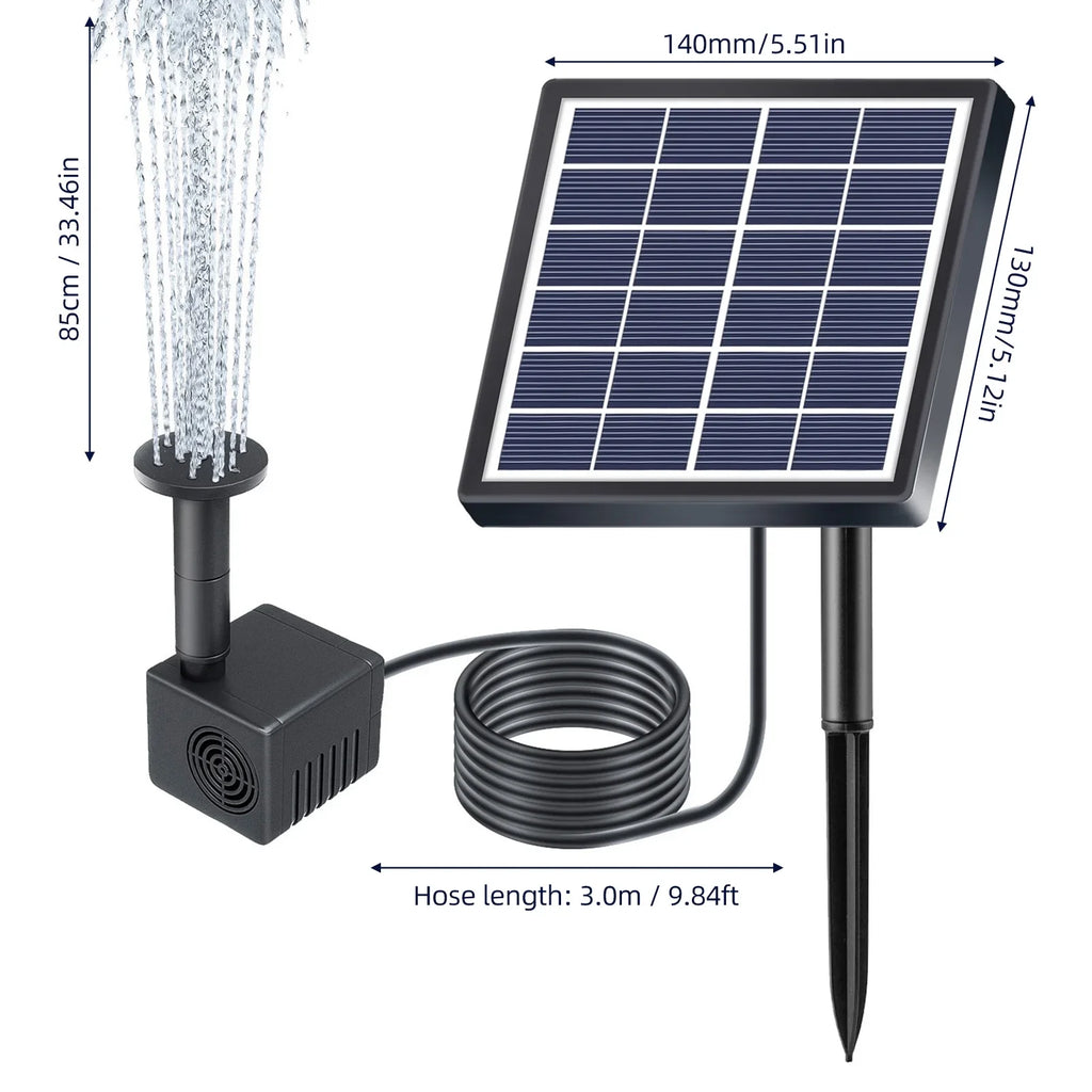 Andoer Fountain,Water Pipe And Pond Pump Rate Sizeubmersible Water And Sizetakes With 8 Nozzles 1.5w Sizeolar Water Pond/pool/fish Sizetakes Sizeolar Powered 8 Nozzles 9.84ft Sizeolar Powered Pond Pump With 8 Huiop
