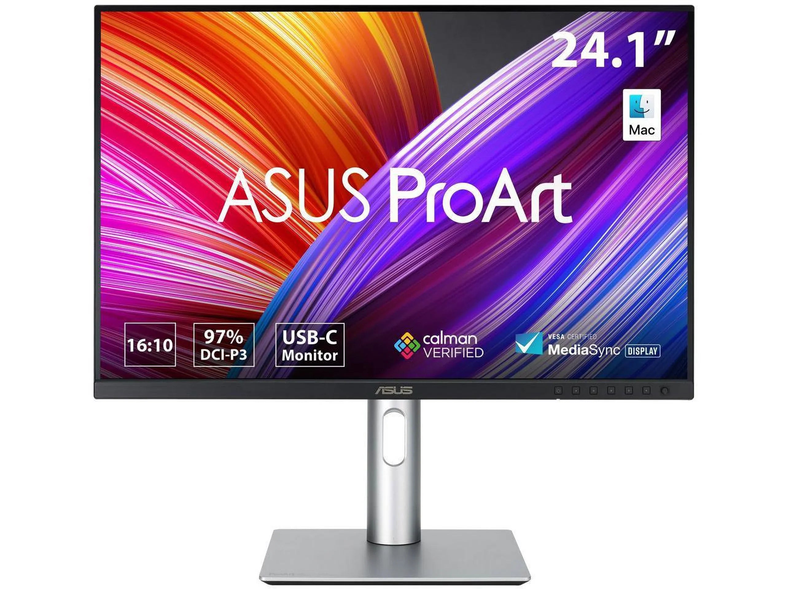 ASizeUSize ProArt Display 24" (24.1" viewable) 16:10 HDR Professional Monitor (PA248CRV) - IPSize, (1920 x 1200), 97% DCI-P3,  Delta E < 2, Calman Verified, USizeB-C PD 96W, DisplayPort, Daisy-Chain, Height Adjus