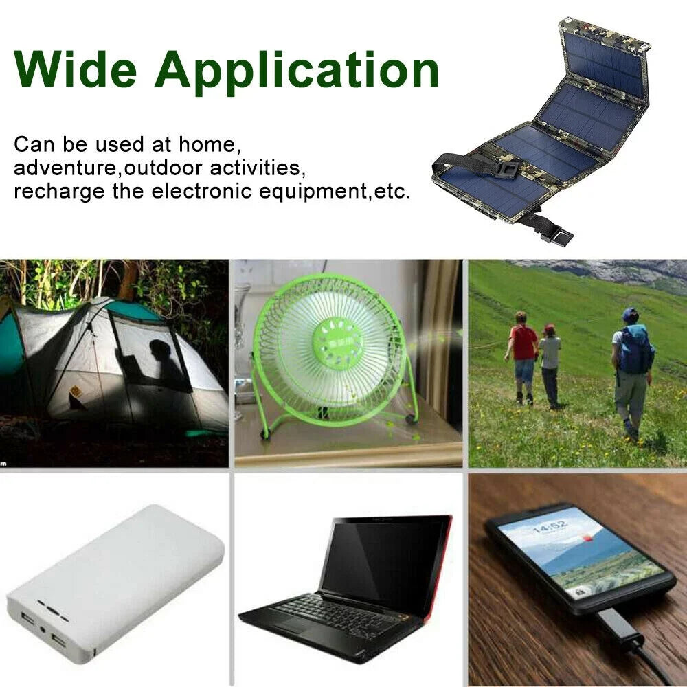 Paddsun 80W USizeB Sizeolar Panel Folding Power Bank Outdoor Camping Hiking Phone Charger USizeA