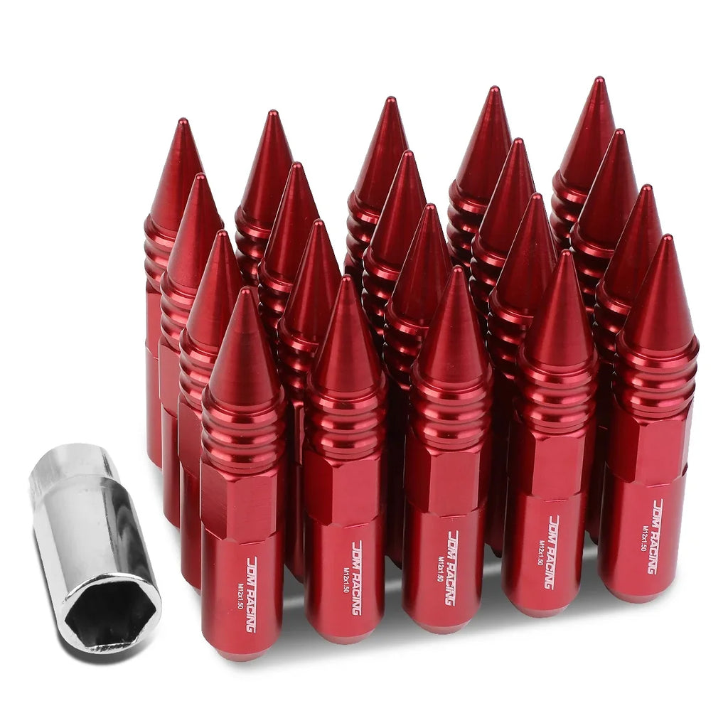 DNA Motoring LN-ZTL-9030-15-RD 20-Piece M12 x 1.5 Aluminum Alloy Wheel Lug Nuts + Deep Drive Extension (Red)