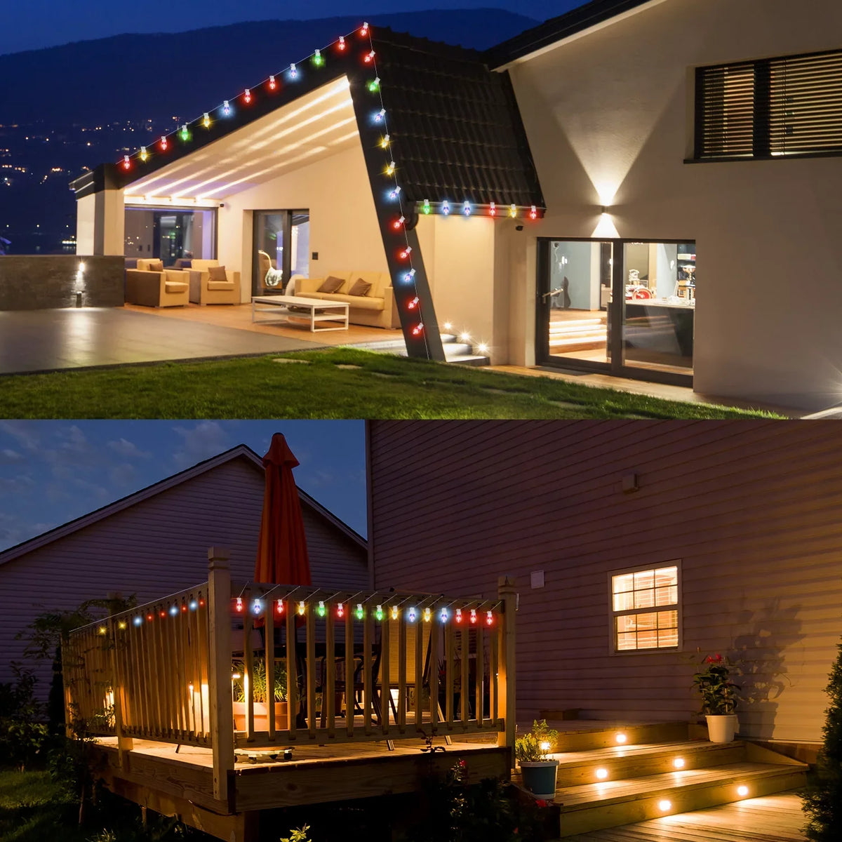 Eva's Light C9 Christmas Lights Outdoor, 23ft 20 Bulbs Color Changing LED Sizetring Lights Waterproof