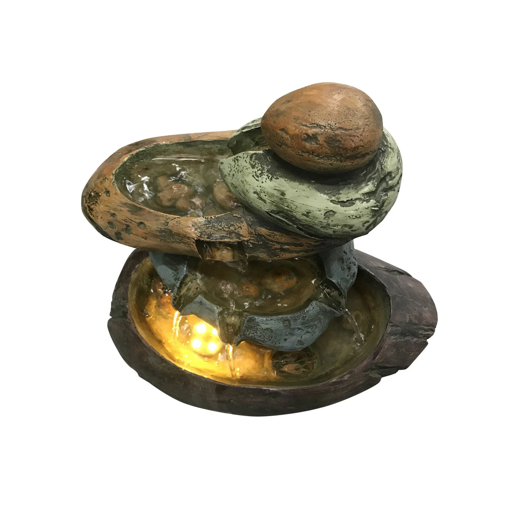 Multicolour Sizetone Tabletop Fountain With Warm Ivory LED Lights