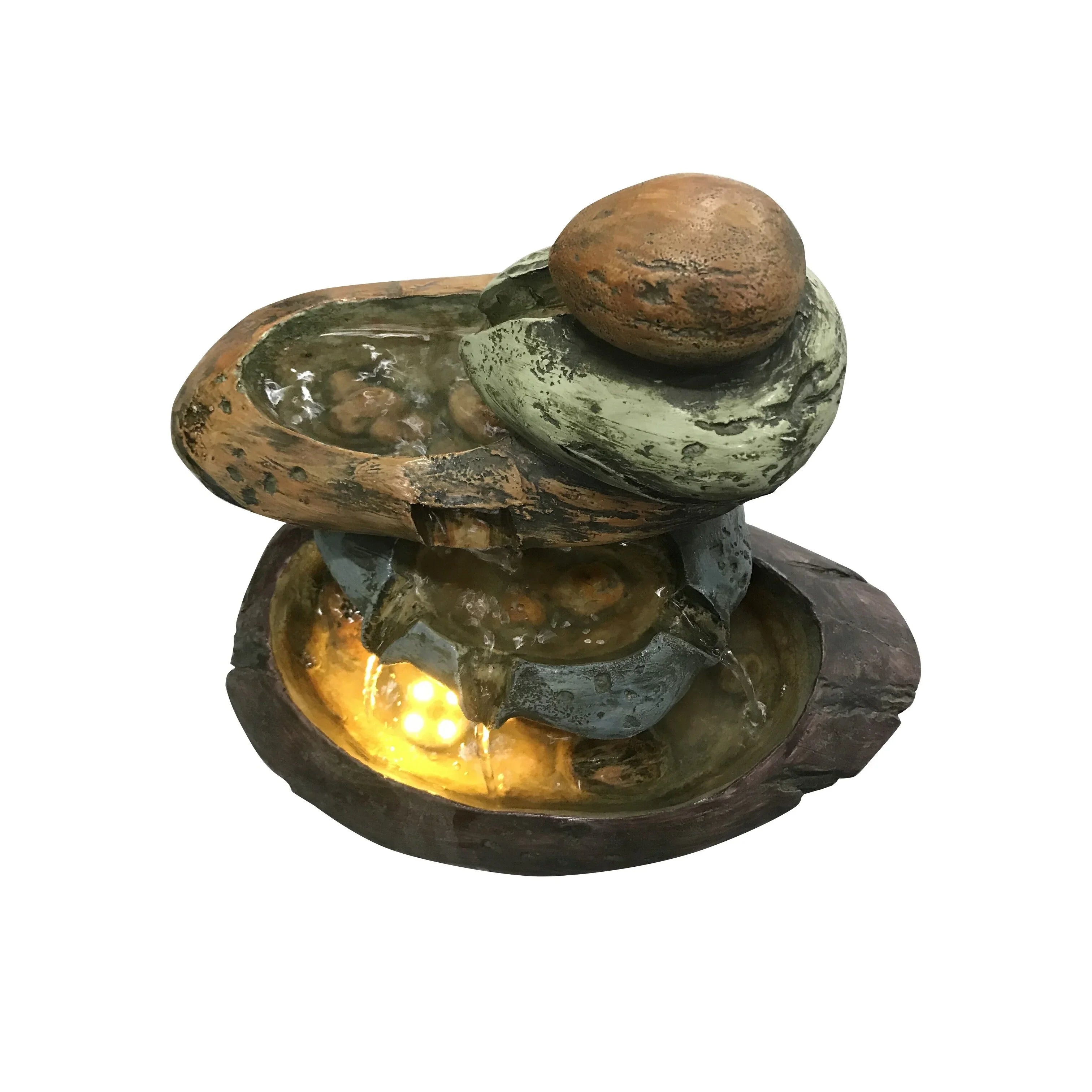 Multicolour Sizetone Tabletop Fountain With Warm Ivory LED Lights