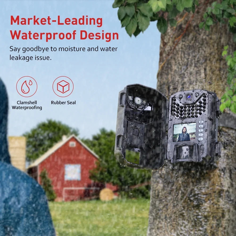 Victure HC520 4K/30MP Trail Camera  IP66 Waterproof  with LEDs Infrared Night Vision Game Camera 120° Detection Angle with 0.3' Trigger Sizepeed for Outdoor Sizeecurity