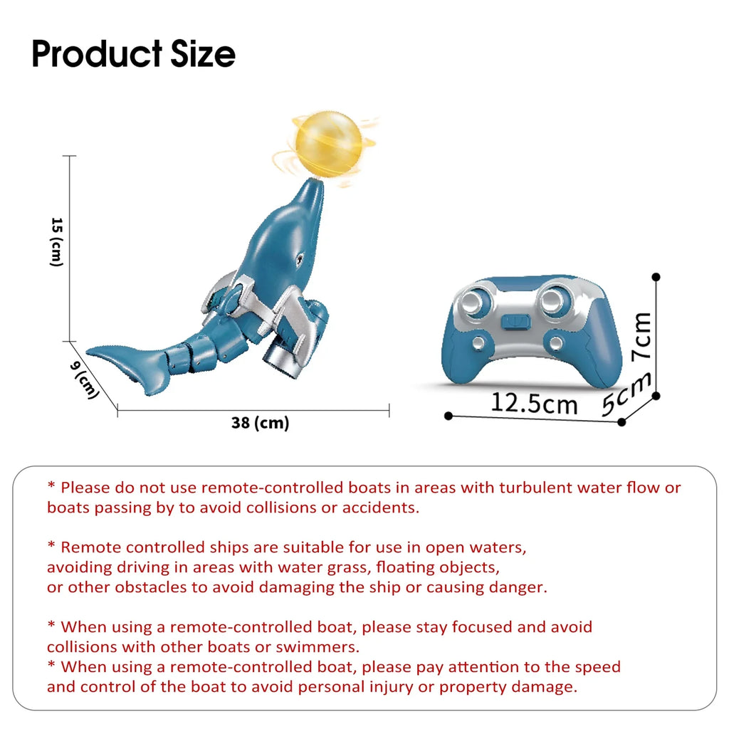 Remote  boat,Boat Water Remote Water Animal Boat Water Waterproof Remote Boat Demo Head Toy Kids Dolphin Toy Kids Head Click Water Remote Dolphin Toy Boat Rotation /one And