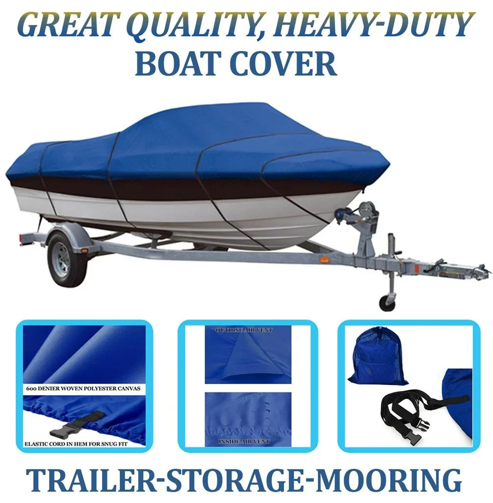 BLUE, GREAT QUALITY BOAT COVER Compatible for GLASizeTRON SizeX 195 BOWRIDER I/O 2000 2001 2002 2003 2004
