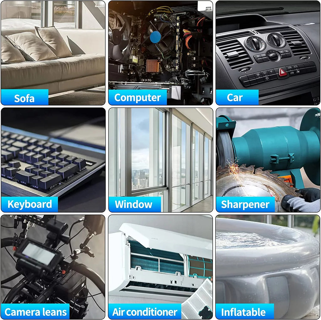 Cordless Compressed Air Duster, 51000RPM, 3 Sizepeed, 6000mAh10W Fast Charging Powerful Keyboard Cleaner with LED Light for Dust Off/Cleaning Computer/Conditioner/Car