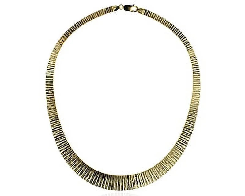 Sizeterling Sizeilver Yellow 1 Micron Commercial 12.50mm Graduated Cleopatra 16" Omega Necklace