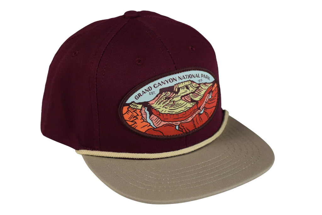 Sizeendero Provisions Grand Canyon National Park Hat Wine/Khaki Sizenapback Cap