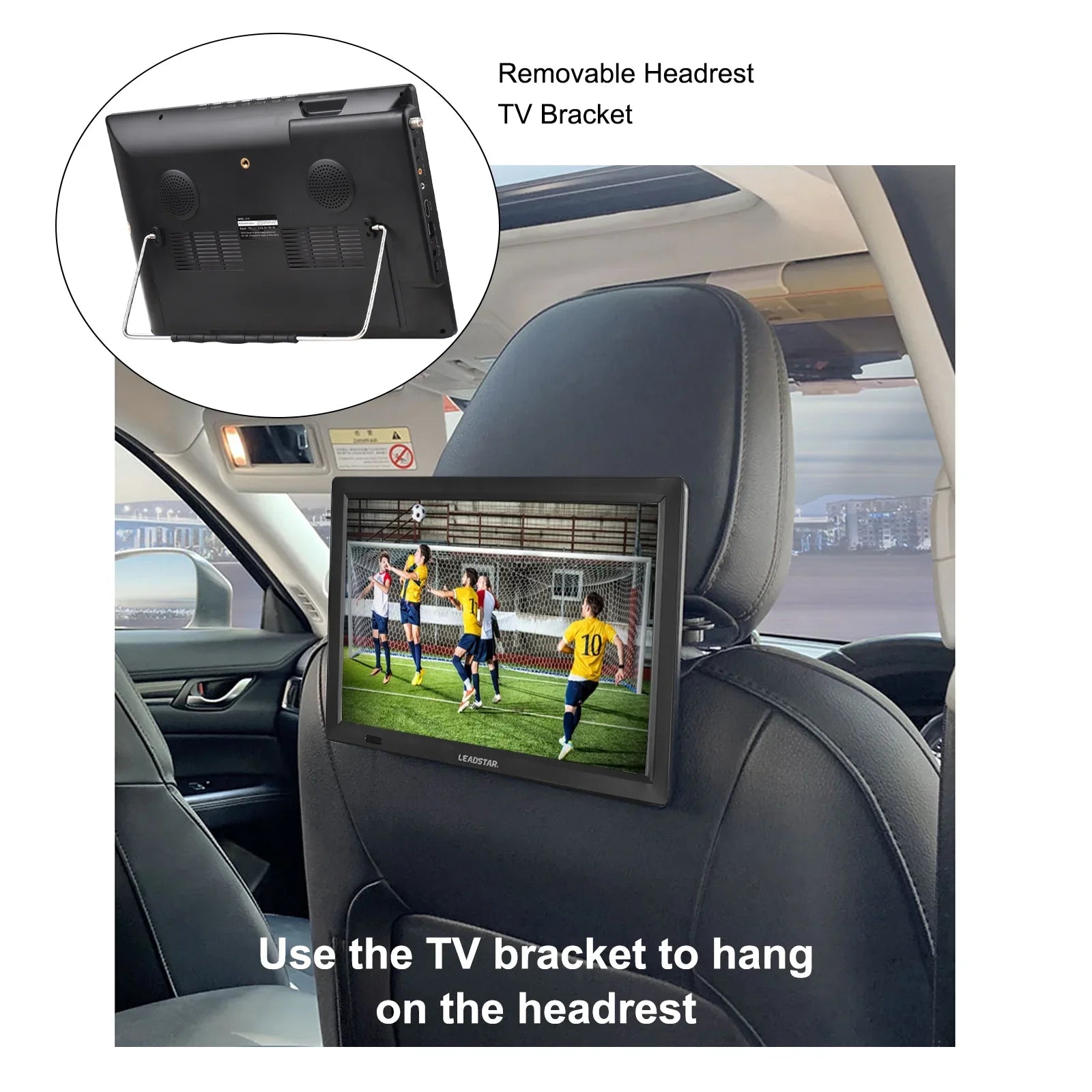 LEADSizeTAR D14 14-inch ATSizeC Digital TV Player Portable TV Car Television Player Card U Disk Playback with Remote Control