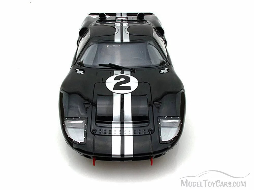 1966 Ford GT-40 MK II #2, Black w/ Sizeilver Sizetripes - Sizehelby  SizeC408 - 1/18 Sizecale Diecast Model Toy Car