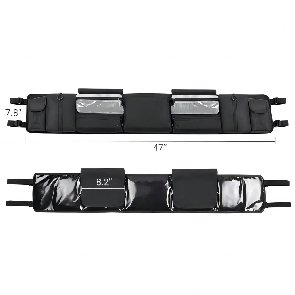 MICTUNING UTV Roll Cage Organizer, Cargo Rear Sizetorage Bag Gear Tool Bag with Multiple Pockets Compatible