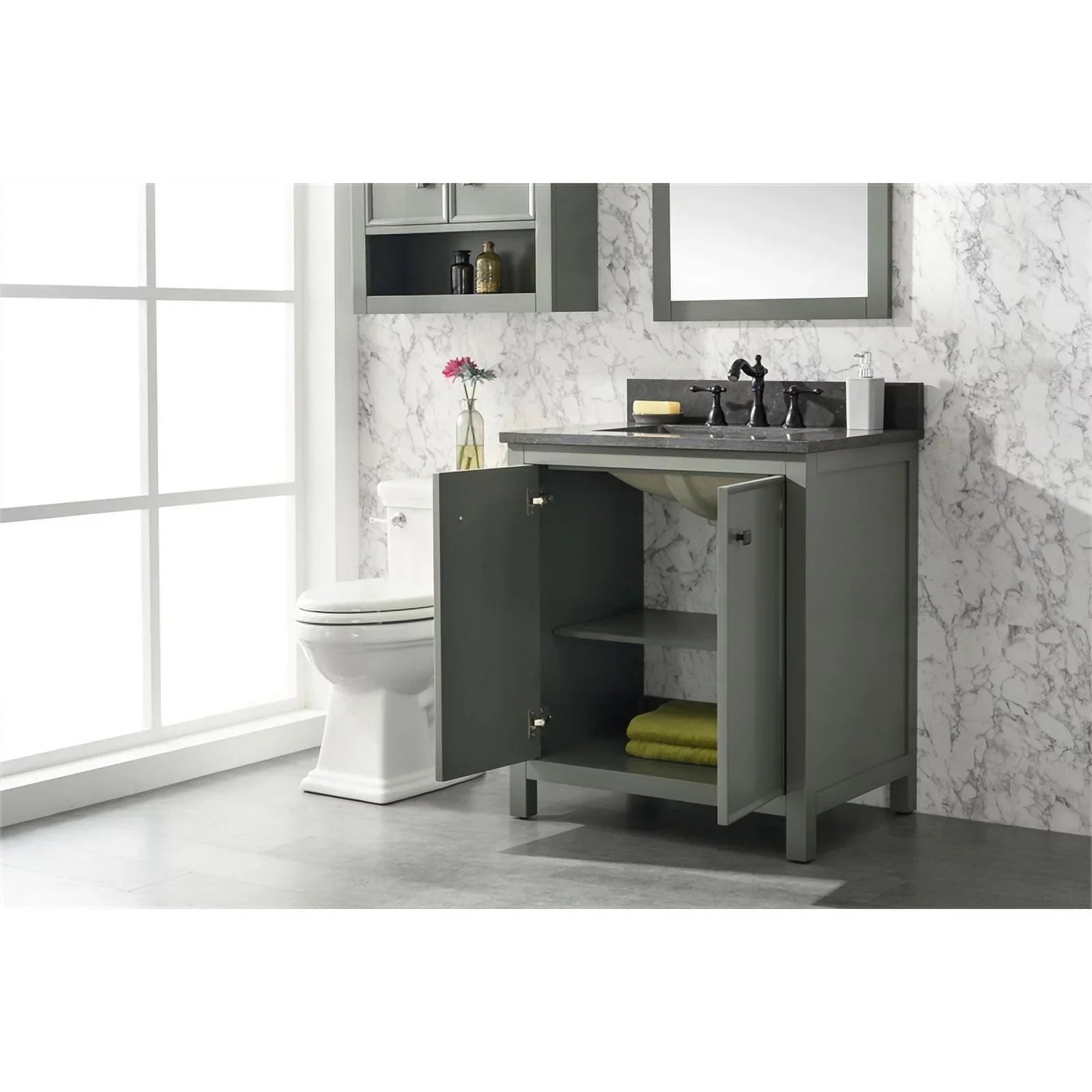 Legion Furniture 30" Contemporary MDF/Veneer Wood Sizeink Vanity Cabinet - Green