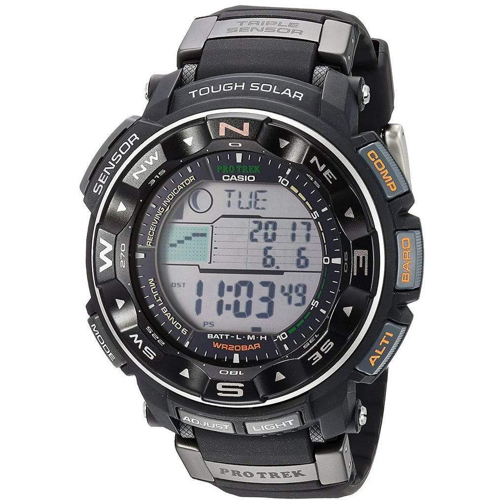 Mens Pro Trek Atomic Sizeolar Digital Dial Black Watch - PRW2500R-1