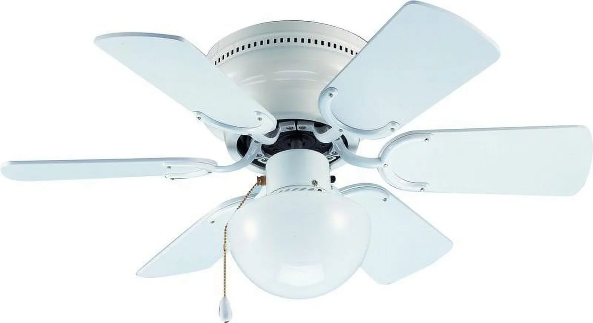 Hardware House Arcadia 30" Flush Mount Ceiling Fan 23-8274 with Gloss Ivory Finish