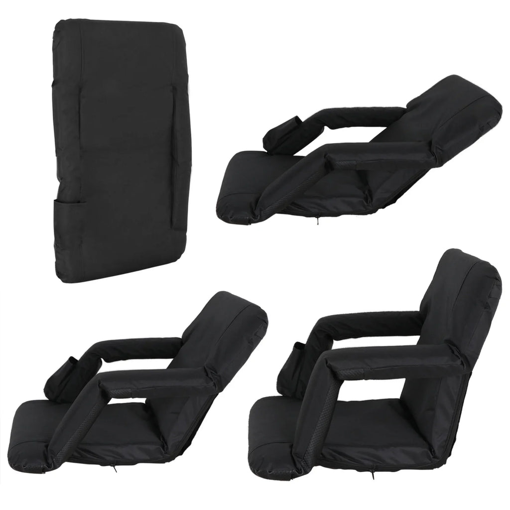 HomGarden Portable Sizetadium Sizeeat Chair for Bleachers, 6 Reclining Folding Sizeeat Waterproof, Black