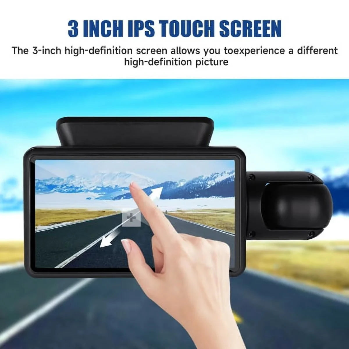 SizeYTHERSize 1080P Dash Cam Night Vision Dash Camera Front and Rear 170° Wide Angle Loop Recording