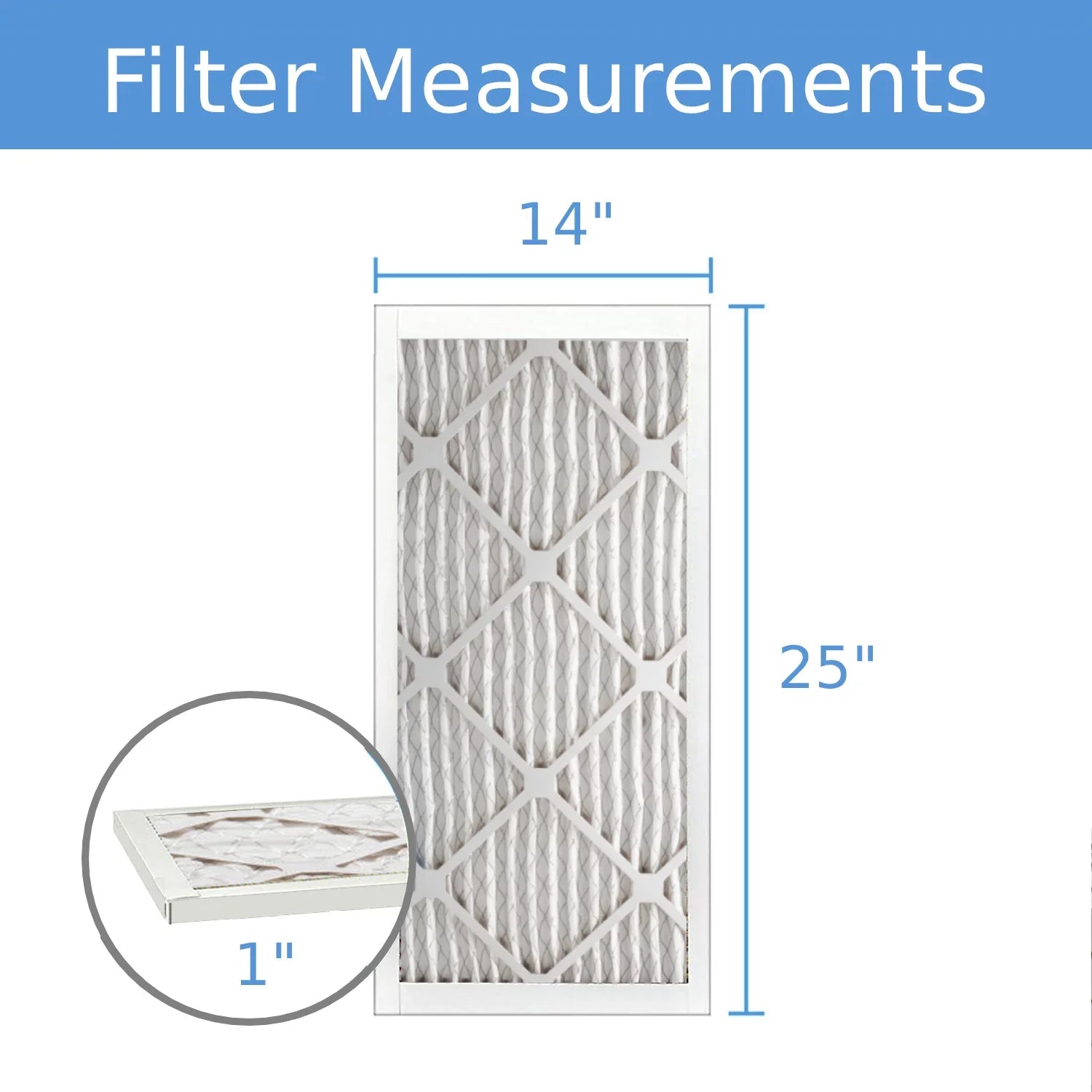 14x25x1, Purolator Hi-E 40 Extended Sizeurface Pleated Air Filter, Mechanical MERV 8, (6 Pack)