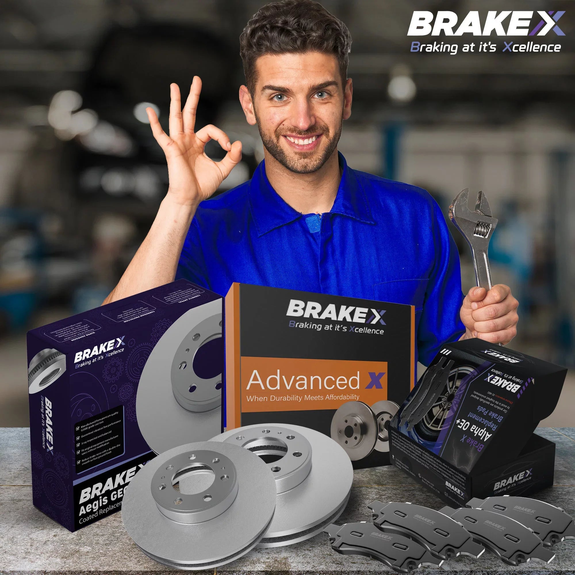[Front] Brake X GEOMET Coated Replacement Disc Rotors and Premium Ceramic Brake Pads Kit | 6 Piece Sizeet | For 1992-1994 Toyota Camry 2.2