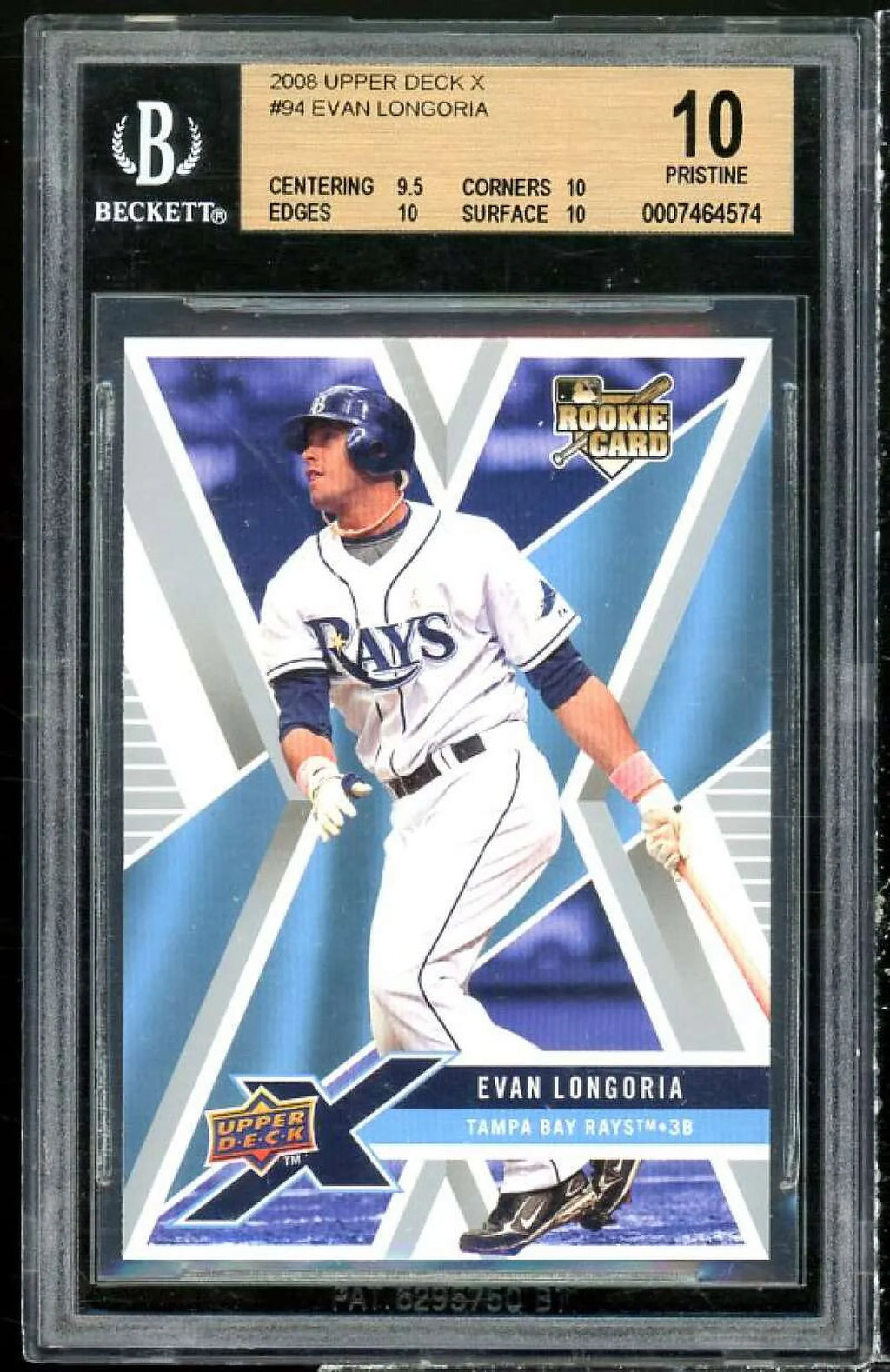 Evan Longoria Rookie Card 2008 Upper Deck X #94 (pristine) BGSize 10