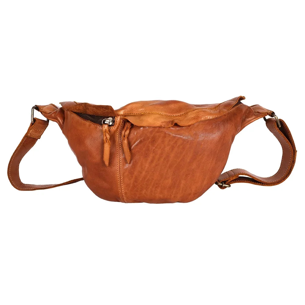 NM Never Mind Nmbgm149B Fanny Pack Vintage Handmade Genuine Cowhide Leather Women Bag Western Handbag Purse