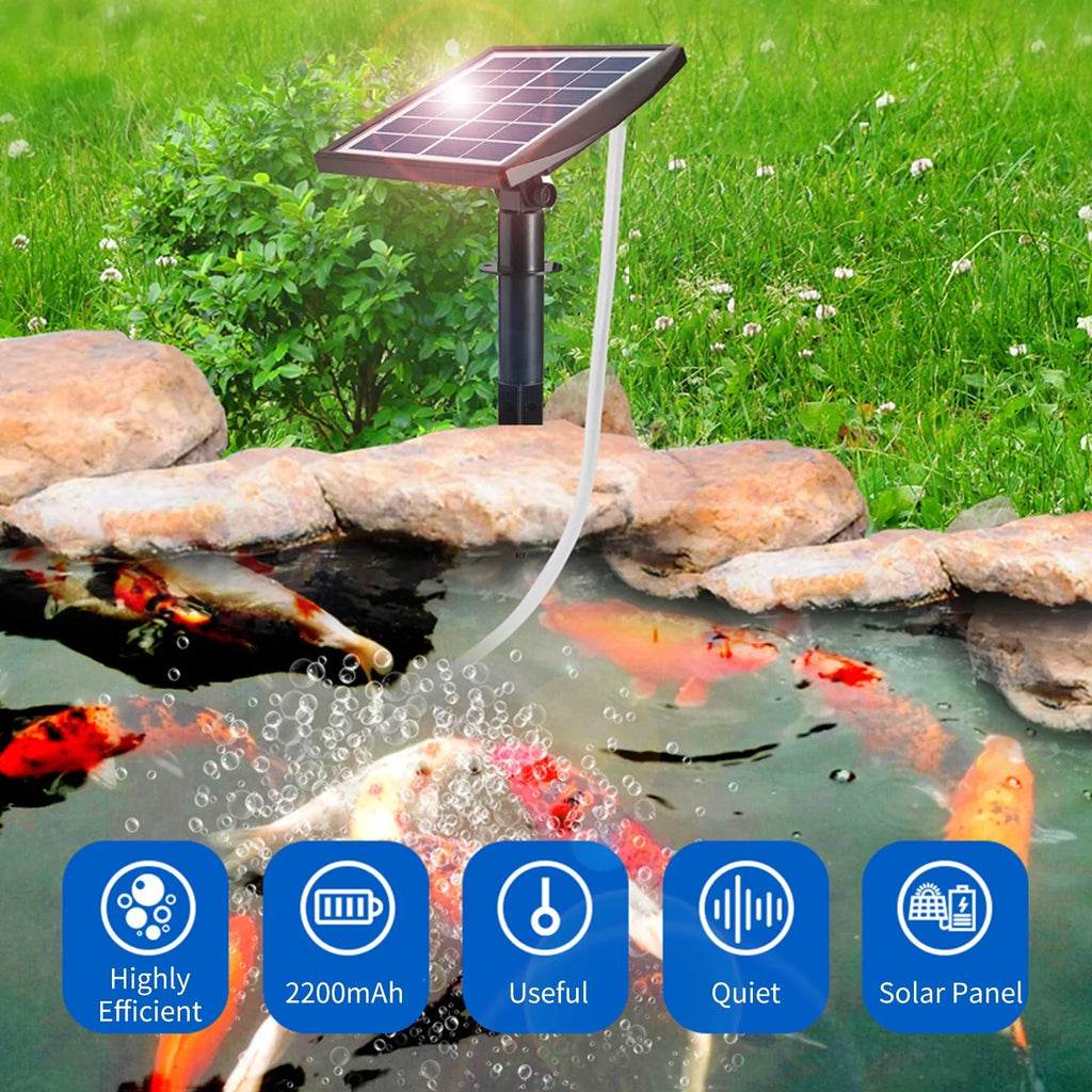 Htovila 2W -in Sizeolar Pump with 8.2ft 2 Air Bubble Sizetones Fish  Oxygenator Aquarium Aerator Air Pump Fishing Aerator for Garden Fish  Pool Pond