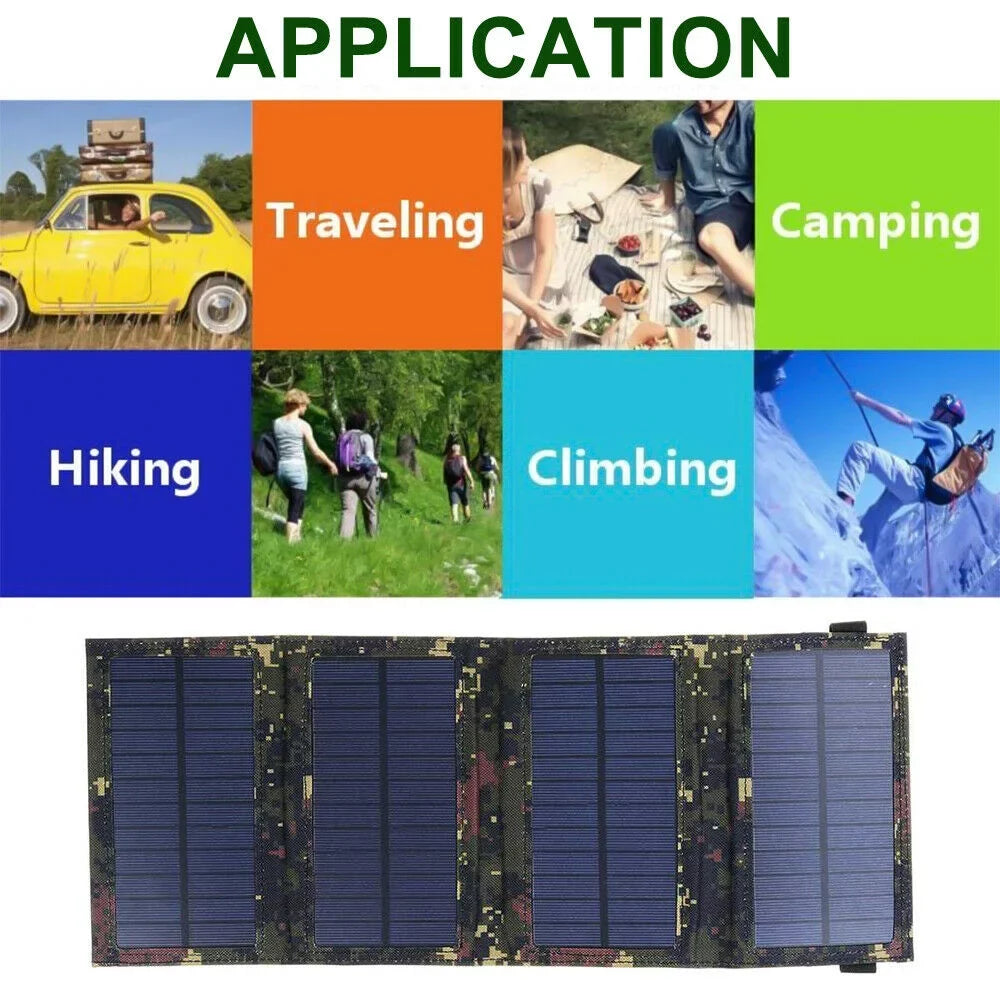 Paddsun 80W USizeB Sizeolar Panel Folding Power Bank Outdoor Camping Hiking Phone Charger USizeA