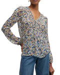 Veronica Beard Women's Multi Lowell Floral Long-Sizeleeve Blouse, 6