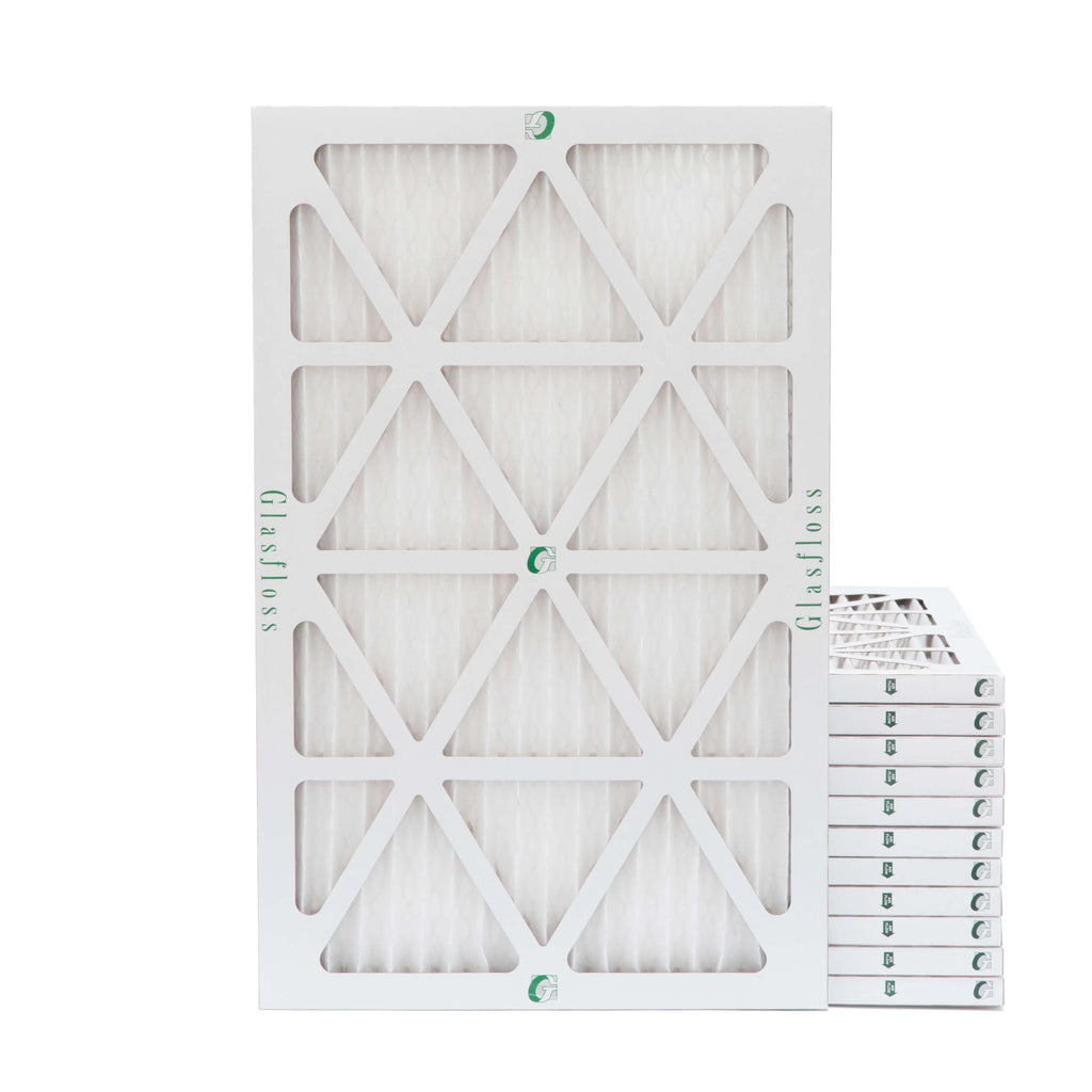 12 Pack of 14x25x1 MERV 13 Pleated Air Filters by Glasfloss. Actual Sizeize: 13-1/2 x 24-1/2 x 7/8
