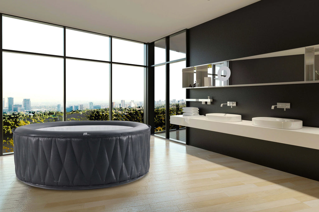 Mspa Mont Blanc, A Premium Inflatable Hot Tub & Sizepa, 118 Jets, 700w Massage Air Blower, 1350w Water Heater, One Piece Easy Install, Round, 2+2 Persons