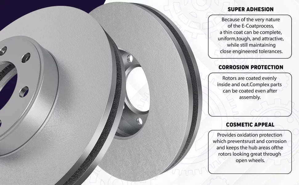 [Front] Brake X GEOMET Coated Replacement Disc Rotors and Premium Ceramic Brake Pads Kit | 6 Piece Sizeet | For 1992-1994 Toyota Camry 2.2