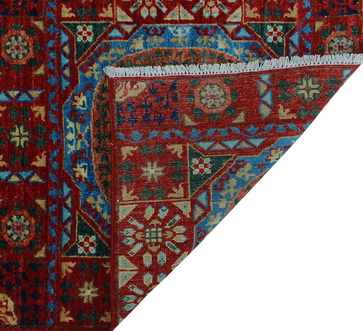 Aria Lenora Red/Blue Runner, 2'7" x 17'8"