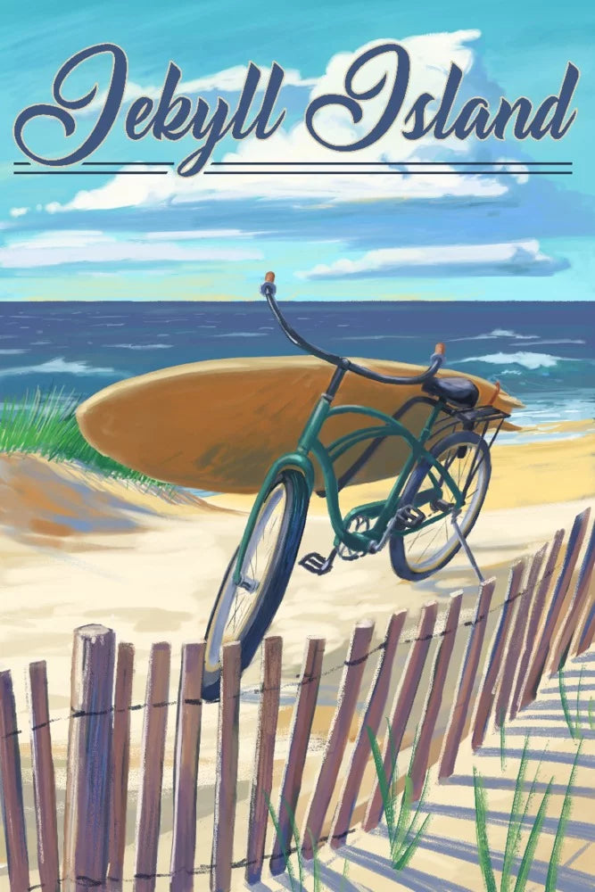 Jekyll Island, Georgia, Beach Cruiser on Beach (19x27 inches, Premium 500 Piece Jigsaw Puzzle for Adults and Family, Made in USizeA)