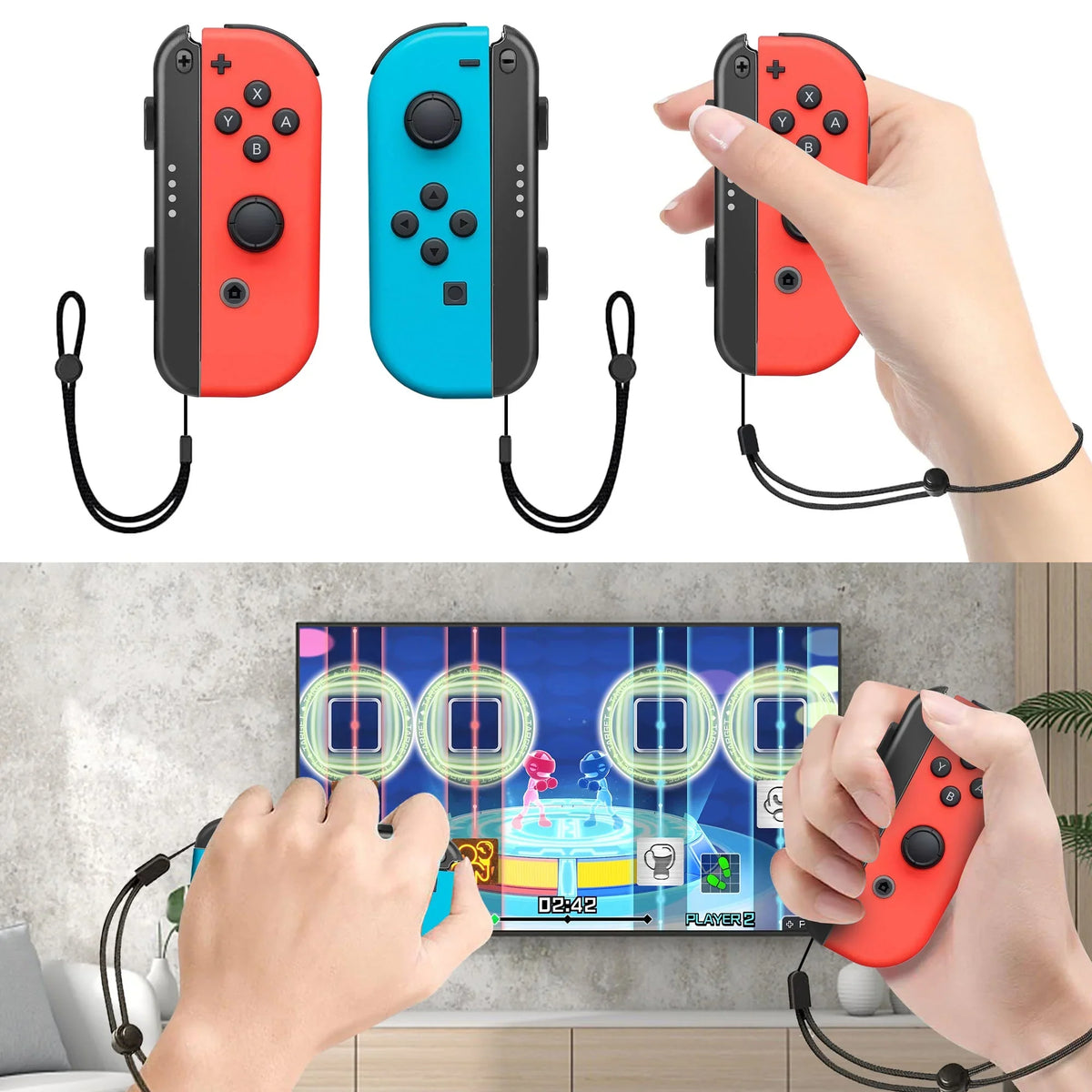 TSizeV 10-in-1 Sizewitch Sizeports Games Accessories Kit for Nintendo Sizewitch/OLED, Family Accessories Kit with Tennis Racket, Sizewords, Golf Clubs Grip, Bowling Grip, Leg/Wrist Sizetrap