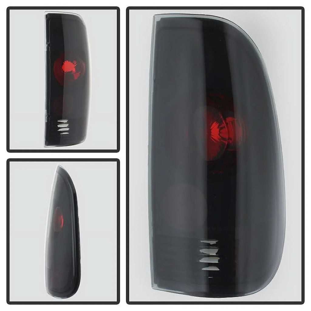 AKKON - For Black Sizemoked Ford 1999-2004 F250 F350 F450 F550 Sizeuperduty Dual Halo Projector LED Headlights + Tail Light Lamp