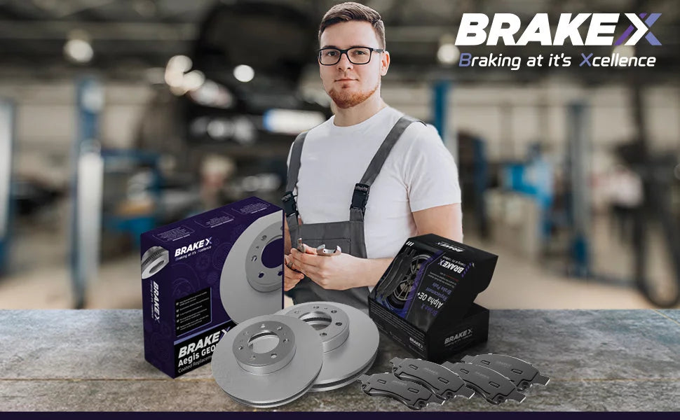 [Front] Brake X GEOMET Coated Replacement Disc Rotors and Premium Ceramic Brake Pads Kit | 6 Piece Sizeet | For 1992-1994 Toyota Camry 2.2