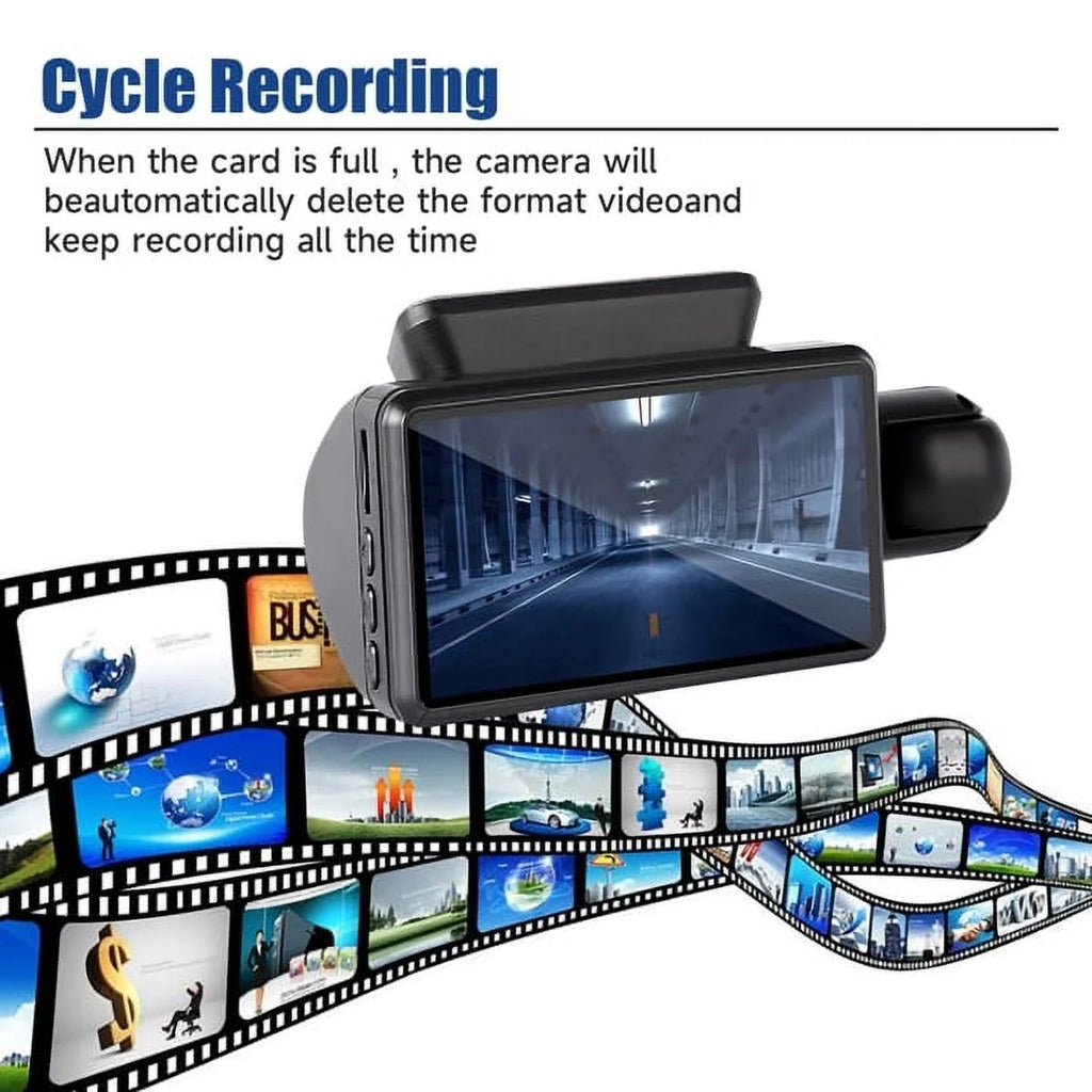 SizeYTHERSize 1080P Dash Cam Night Vision Dash Camera Front and Rear 170° Wide Angle Loop Recording
