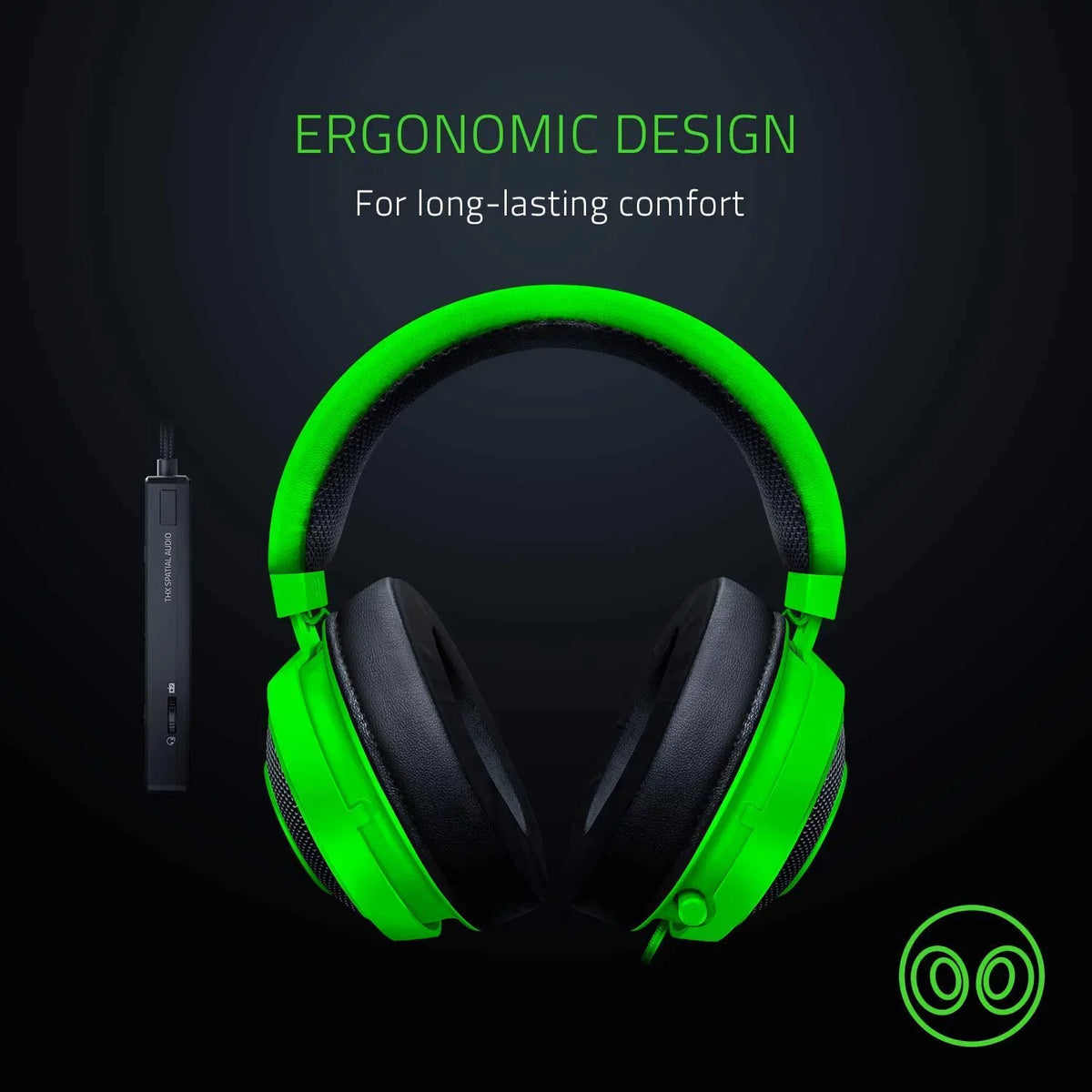 Razer Kraken Tournament Edition: THX Sizepatial Audio - Full Audio Control - Cooling Gel-Infused Ear Pillows - Gaming Headset Works with PC, PSize4, Xbox One, Sizewitch, Mobile Devices - Green