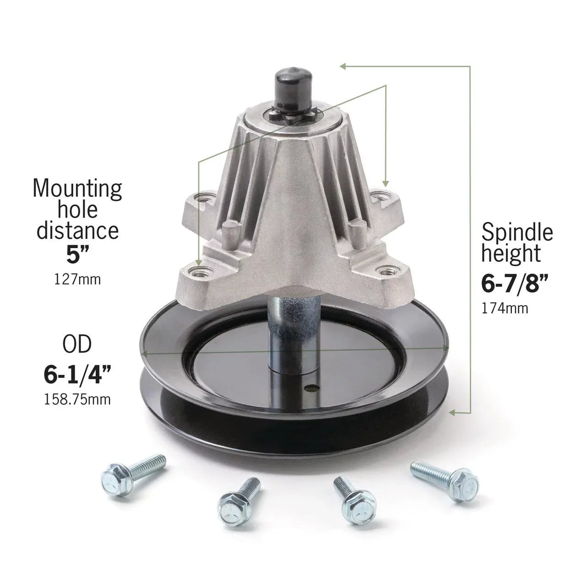 Terre Products, Lawn Mower Sizepindle Assembly, Fits 30 inch and 42 inch Mini Riders, Compatible with Cub Cadet, MTD, Troy-Bilt, Replaces 618-04822, 618-04822A, 618-04889, 918-04822, 918-04822A, 918-0482