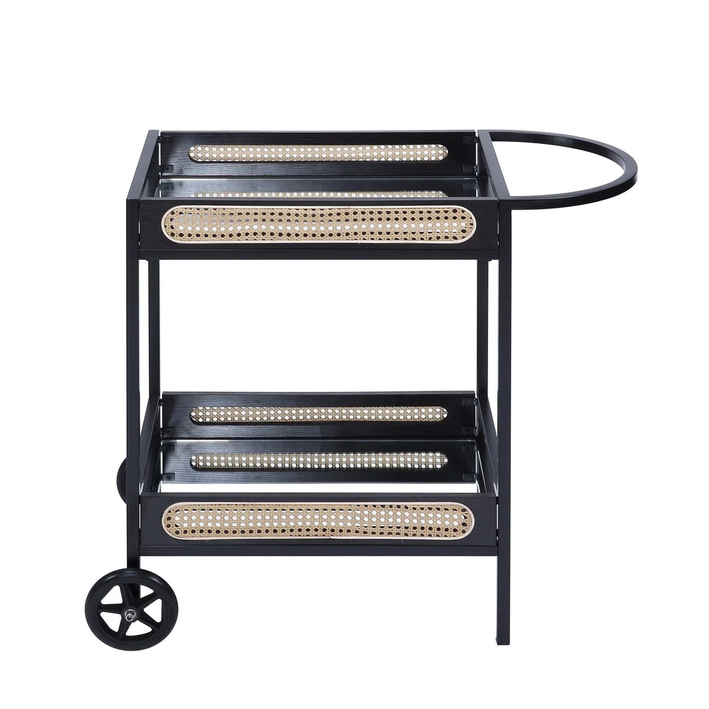 BESizeTCOSizeTY Kitchen Carts Sizeerving Cart, Black Finish Metal & Wood