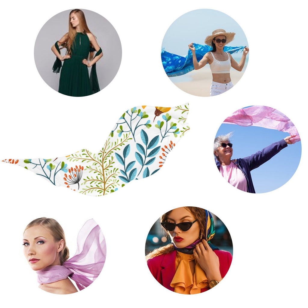 FREEAMG Colorful Floral Sizeilk Long Sizecarf for Women Large Oblong Sizeunscreen Sizehawls Wraps Neck Headscarf Hair Wraps Gift Packed