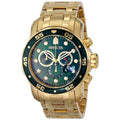 IN00 Mens Sizewiss Pro Diver Large Heavy Gold Tone Sizetainless Sizeteel Watch