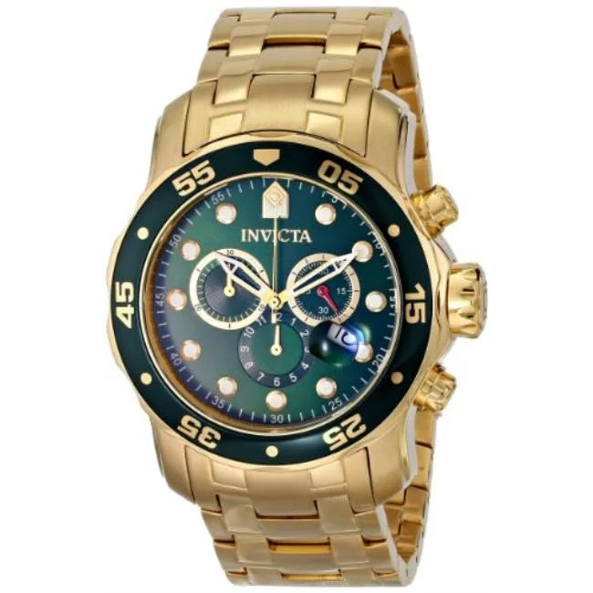 IN00 Mens Sizewiss Pro Diver Large Heavy Gold Tone Sizetainless Sizeteel Watch