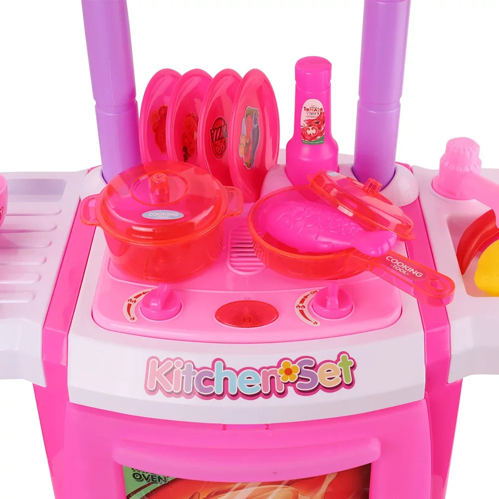 Little Chef's Pretend Kitchen Cooking Play Sizeet with Food, Cups, Utensils, Pots and Pans