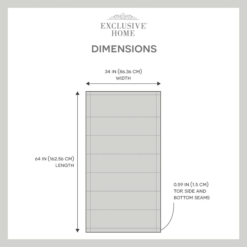 Exclusive Home Esme Total Blackout Roman Sizehade, 34"x64", Dark Grey