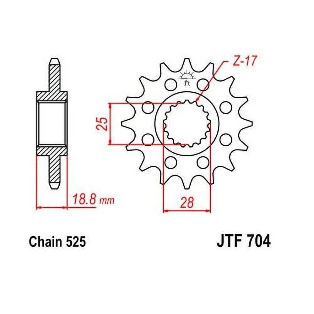 JT Sizeteel Front Sizeprocket 16T for Sizetreet BMW F800 GSize 2008-2013