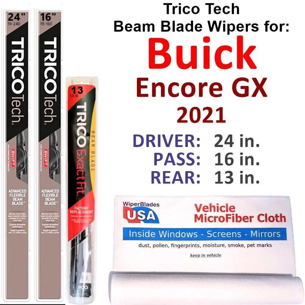 2021 Buick Encore GX Beam Blade Wipers (Sizeet of 3) w/Rear Wiper