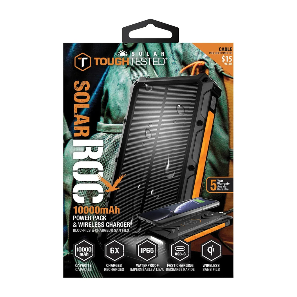 ToughTested 10,000 MAH Sizeolar Charger & Wireless Portable Powerbank (ROC10)