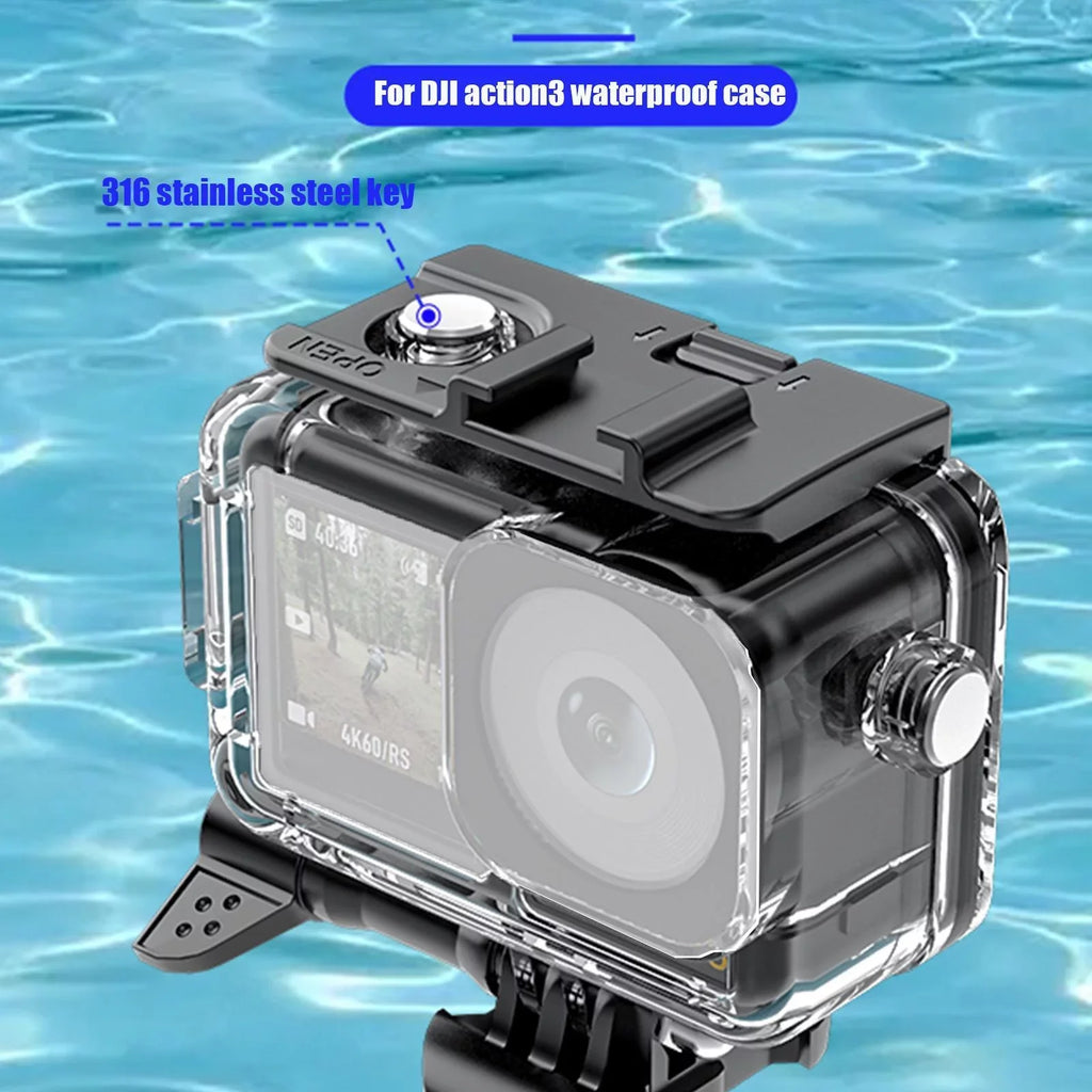 131ft/40m Waterproof Case Diving Underwater Housing Sizehell for DJI Osmo Action 3